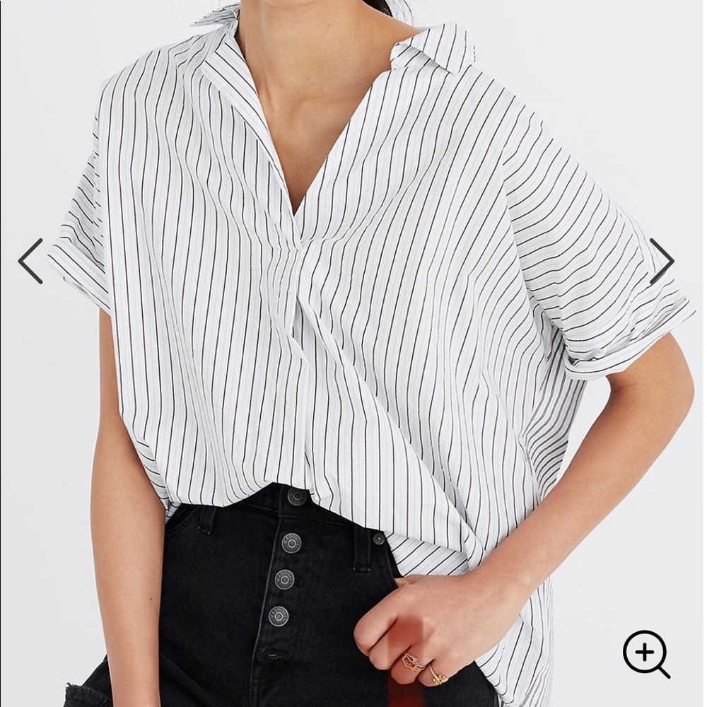 Madewell Courier Button-Back Shirt in Stripe-Play